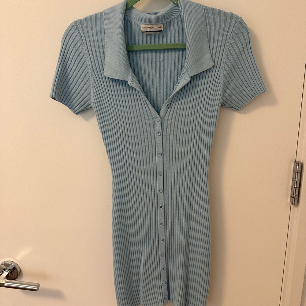 Light Blue Ribbed Mini Dress
